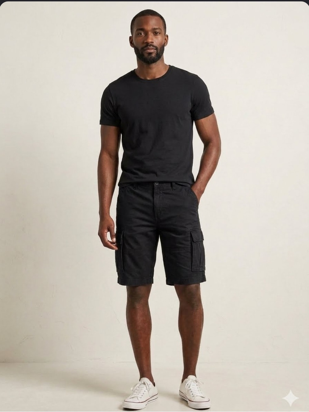 Wicked Stitch Black Cargo Shorts men’s 36
